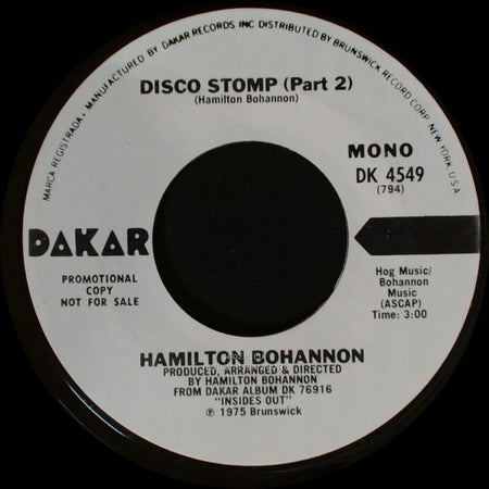 Hamilton Bohannon - Disco Stomp (Part 2) / Disco Stomp (Part 1) side A