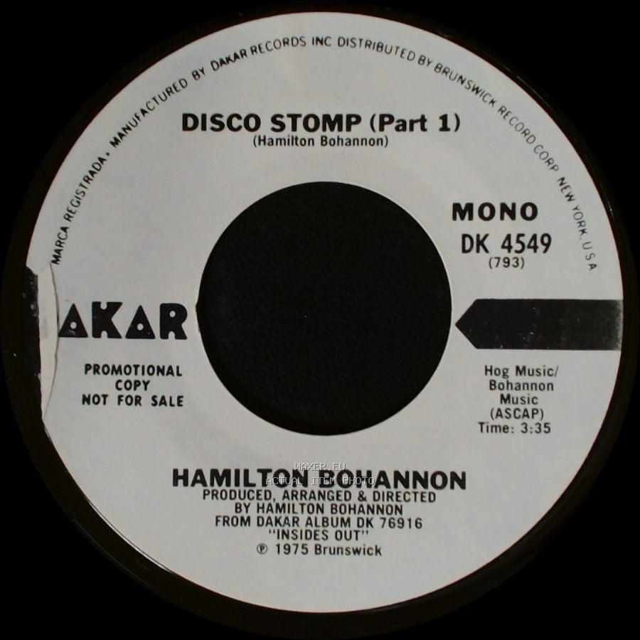 Hamilton Bohannon - Disco Stomp (Part 2) / Disco Stomp (Part 1) side B