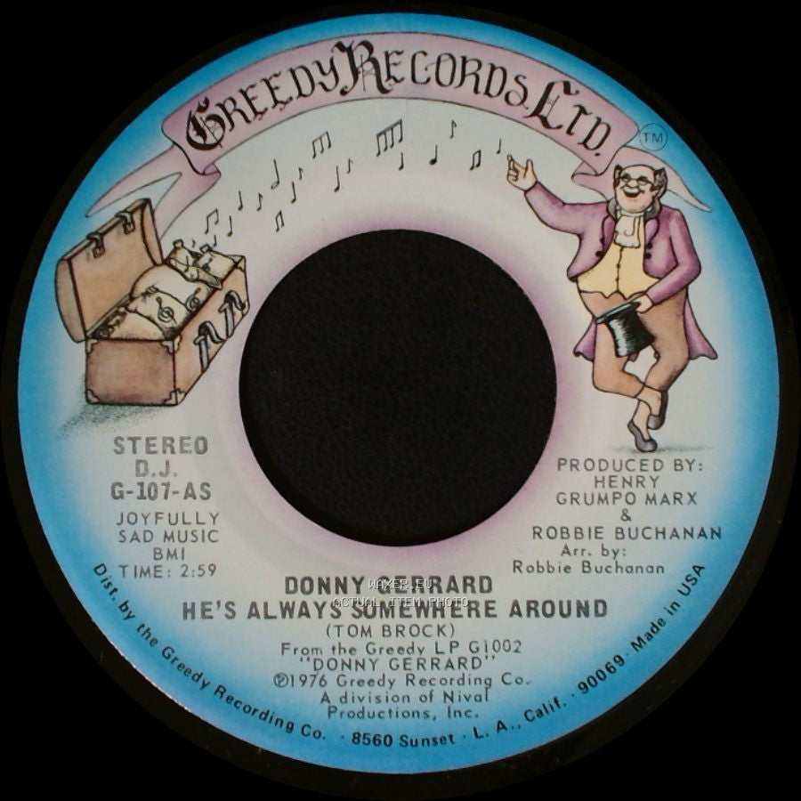 Donny Gerrard - He's Always Somewhere Around / He's Always Somewhere Around side B