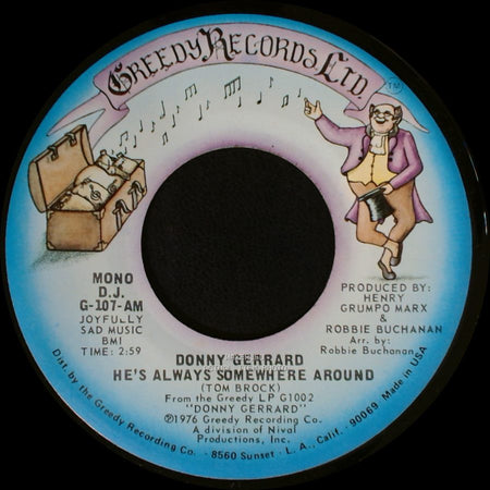 Donny Gerrard - He's Always Somewhere Around / He's Always Somewhere Around side A