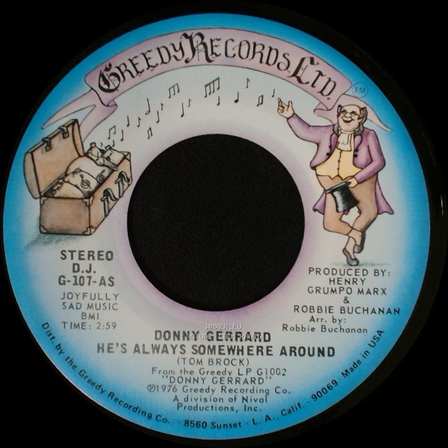 Donny Gerrard - He's Always Somewhere Around / He's Always Somewhere Around side B