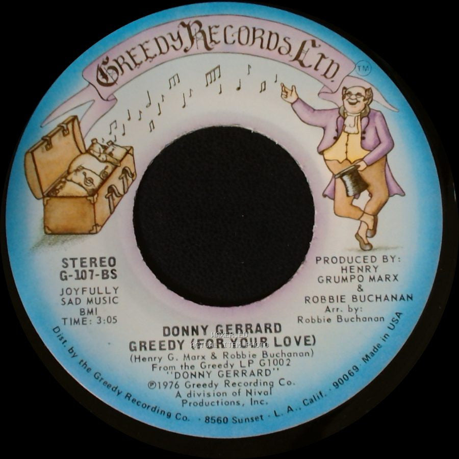 Donny Gerrard - He's Always Somewhere Around / Greedy (For Your Love) side B