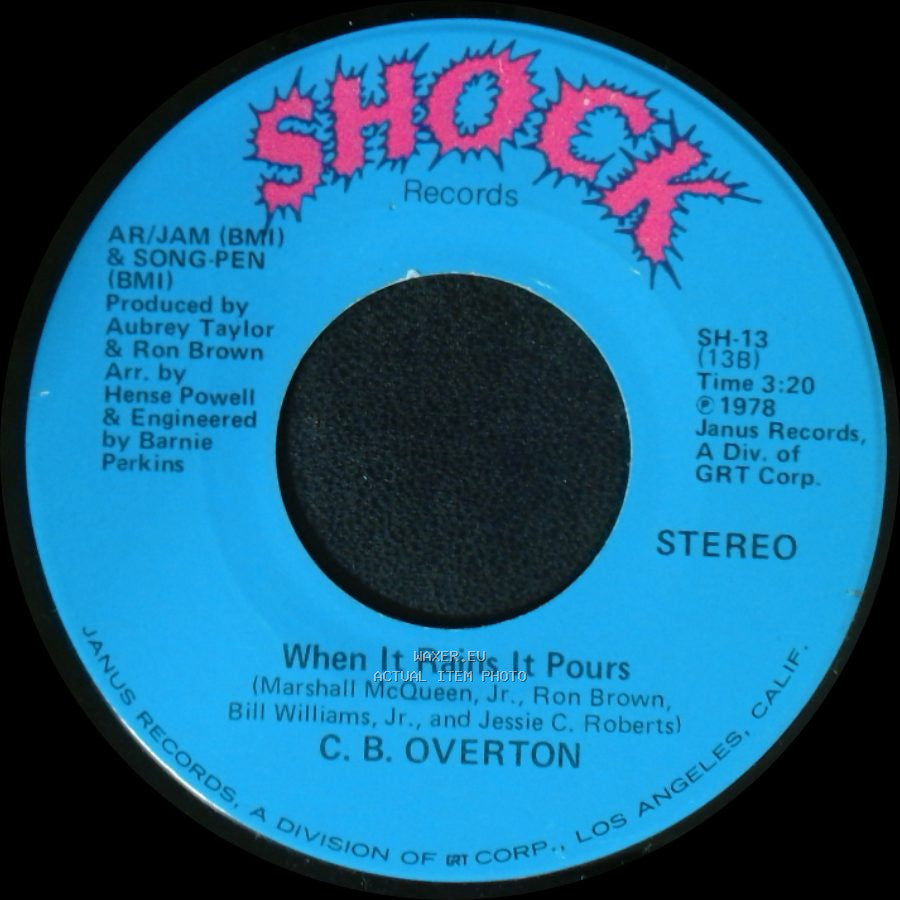 C. B. Overton - Superstar Lady / When It Rains It Pours side B