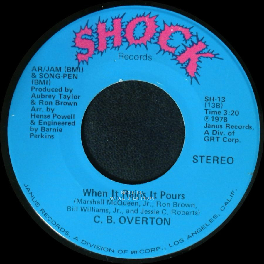 C. B. Overton - Superstar Lady / When It Rains It Pours side A