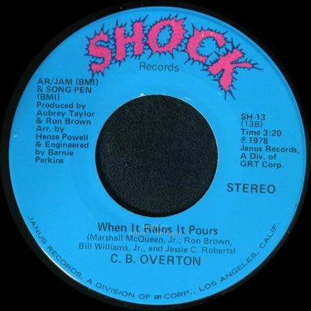 C. B. Overton - Superstar Lady / When It Rains It Pours side A