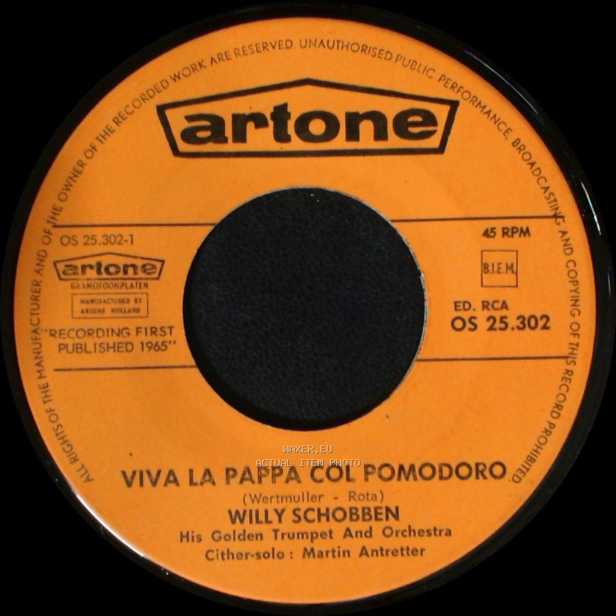 Willy Schobben - Au Clair De La Lune / Viva La Pappa Col Pomodoro side B
