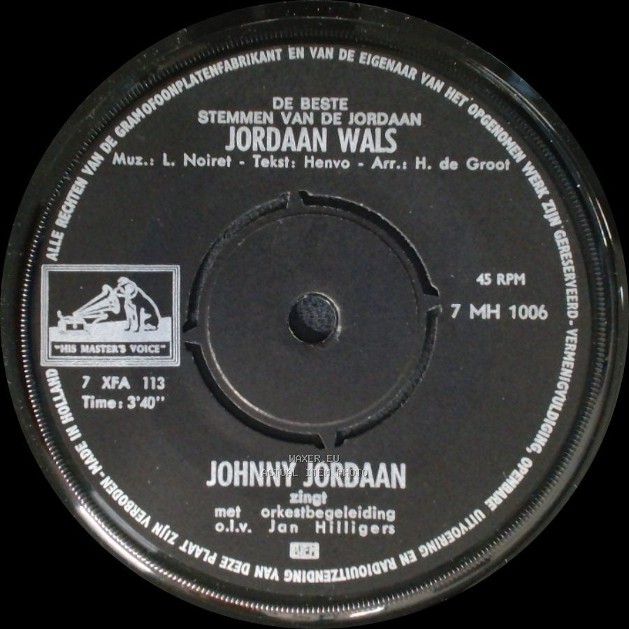 Johnny Jordaan - Geef Mij Maar Amsterdam / Jordaan Wals side B