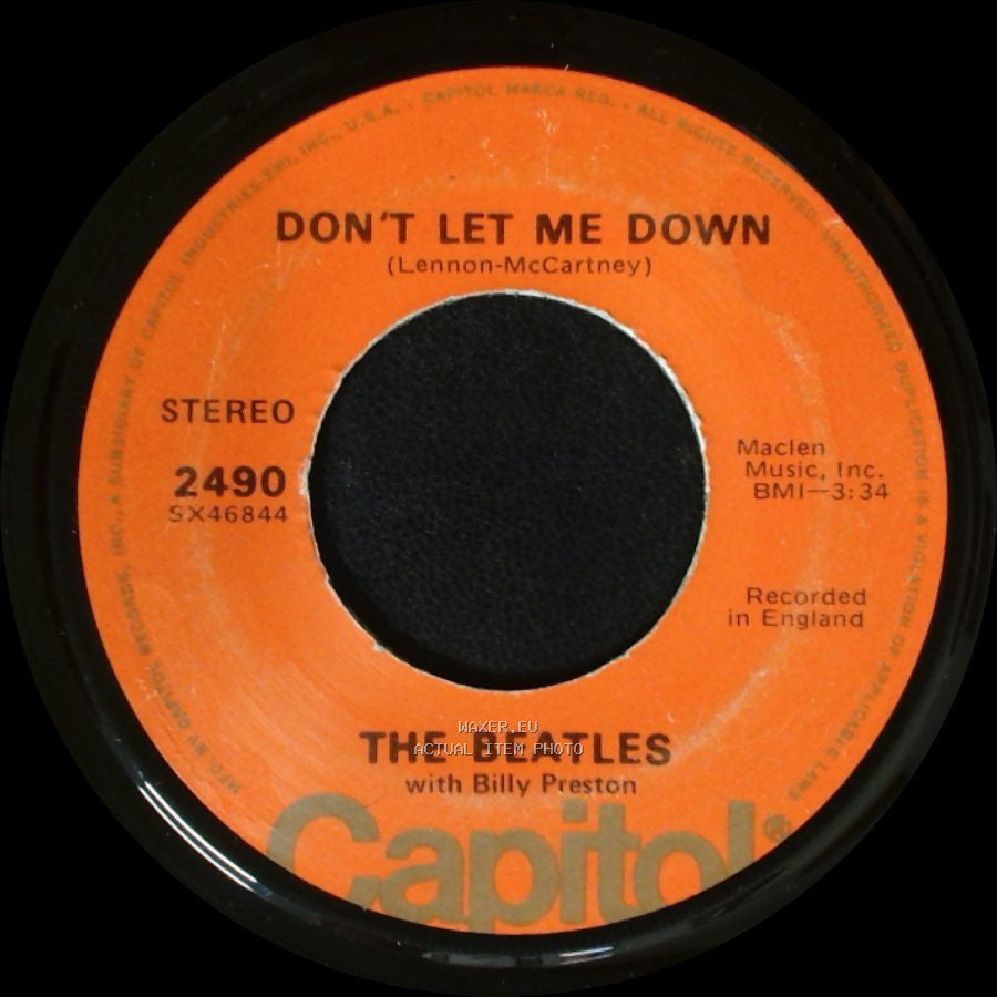 The Beatles With Billy Preston - Don't Let Me Down / Get Back side A