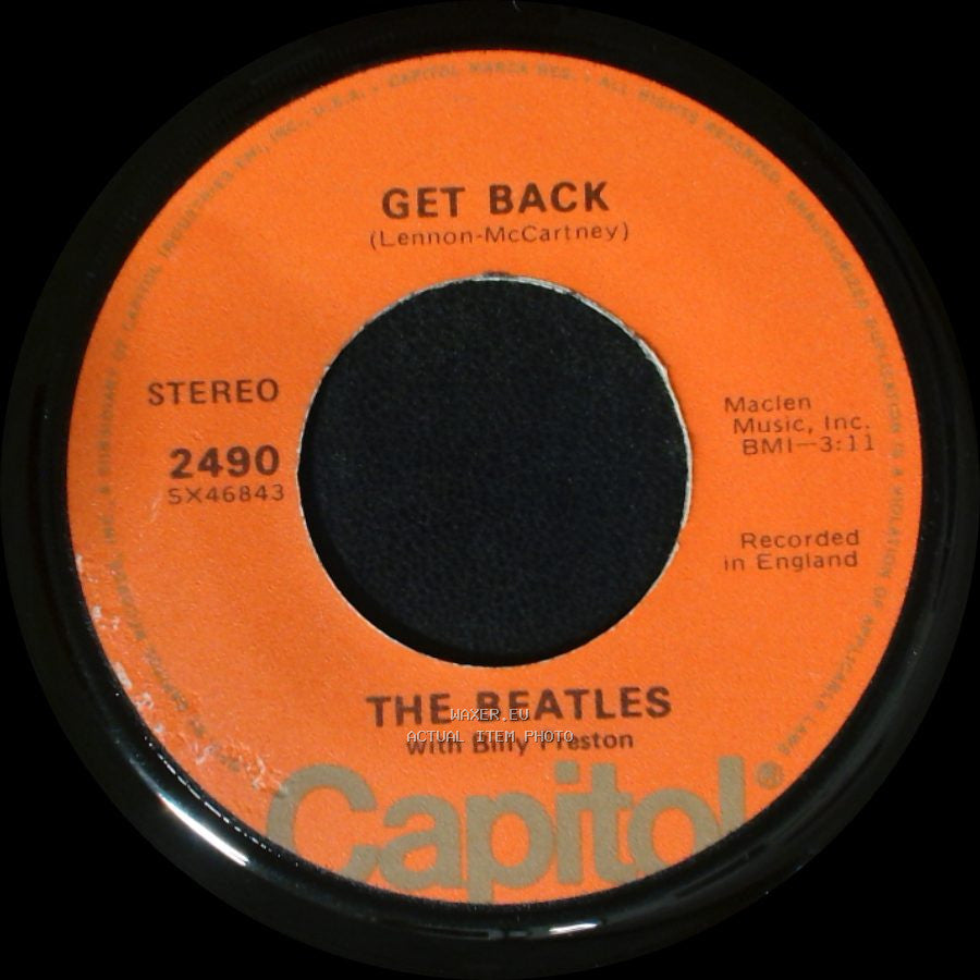 The Beatles With Billy Preston - Don't Let Me Down / Get Back side B