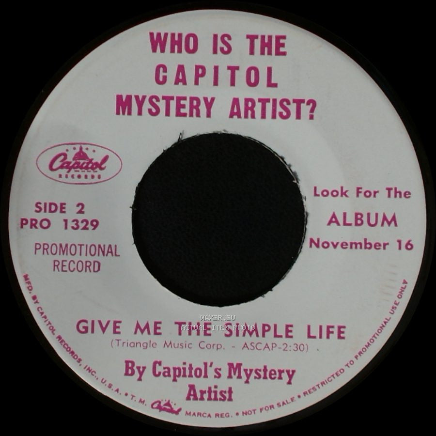 Capitol's Mystery Artist - What A Diff'rence A Day Made / Give Me The Simple Life side B