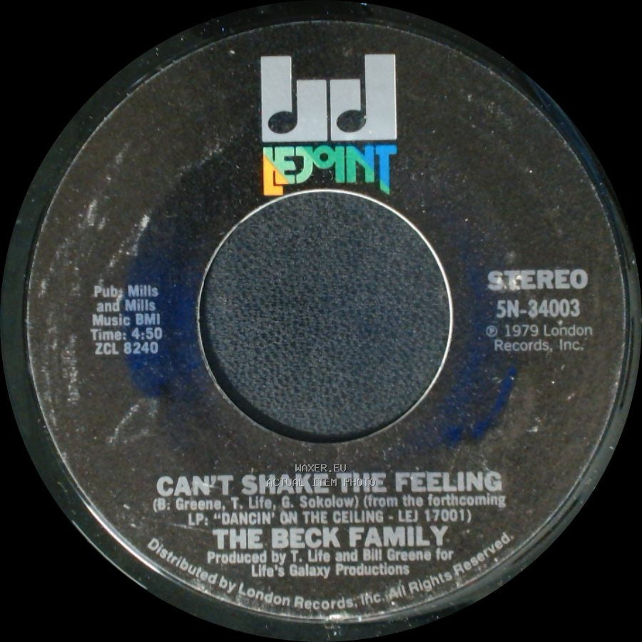 The Beck Family - Can't Shake The Feeling / Nobody But You side B