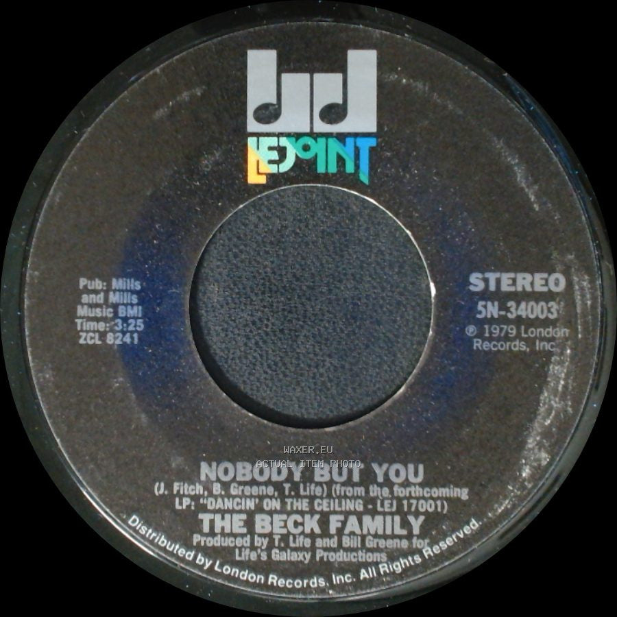 The Beck Family - Can't Shake The Feeling / Nobody But You side B