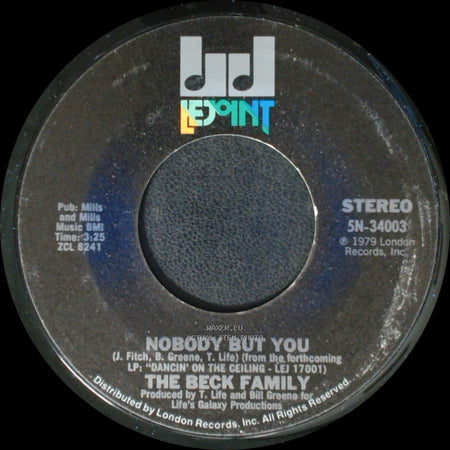 The Beck Family - Can't Shake The Feeling / Nobody But You side B