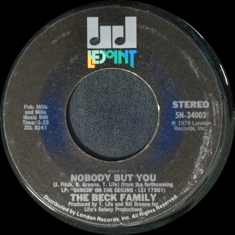 The Beck Family - Can't Shake The Feeling / Nobody But You side B