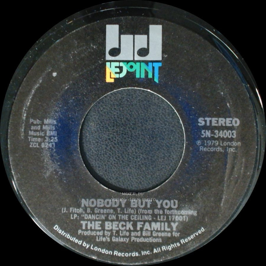 The Bee Gees Family / The Beck Family - Can't Shake The Feeling / Nobody But You side B
