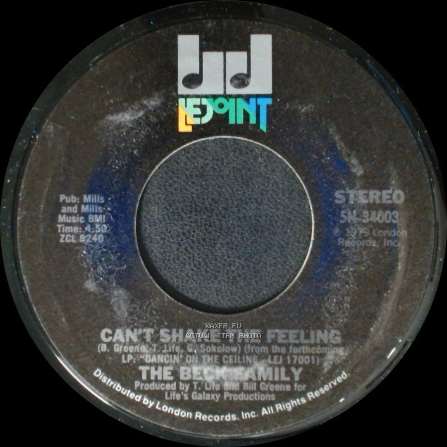The Beck Family - Can't Shake The Feeling / Nobody But You side B
