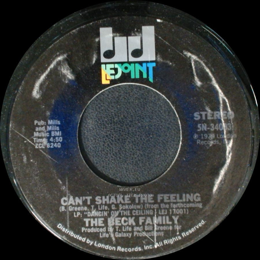 The Beck Family - Nobody But You / Can't Shake The Feeling side B