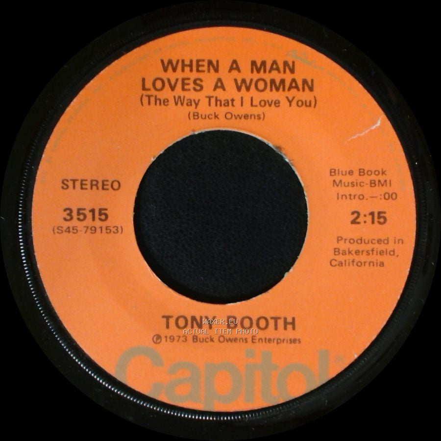 Tony Booth - When A Man Loves A Woman (The Way That I Love You) / Just A Man side B
