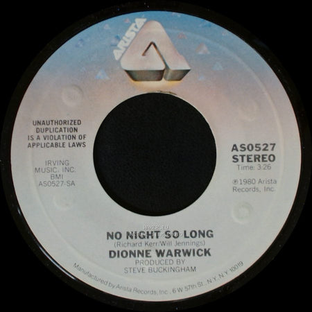 Dionne Warwick - No Night So Long / Reaching For The Sky side A