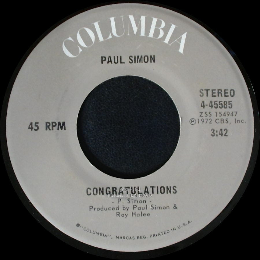 Paul Simon - Congratulations / Me And Julio Down By The Schoolyard side A