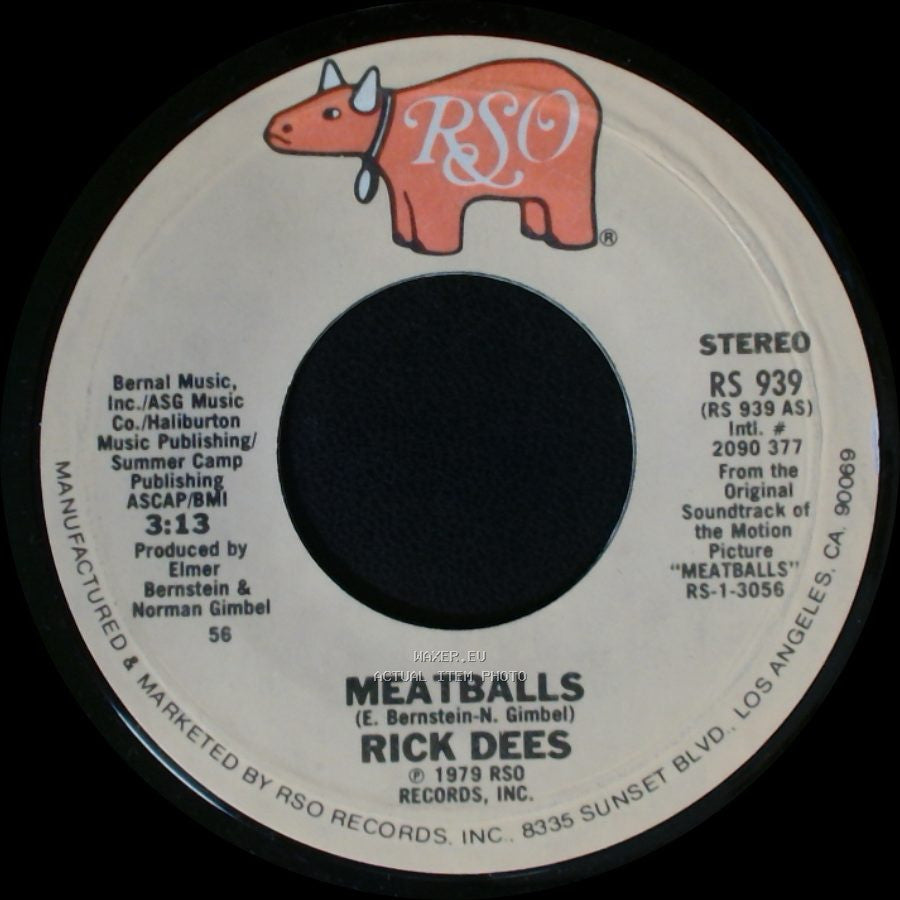 Rick Dees - Meatballs / Rudy Wins The Race (Instrumental) side A