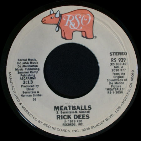 Rick Dees - Meatballs / Rudy Wins The Race (Instrumental) side A