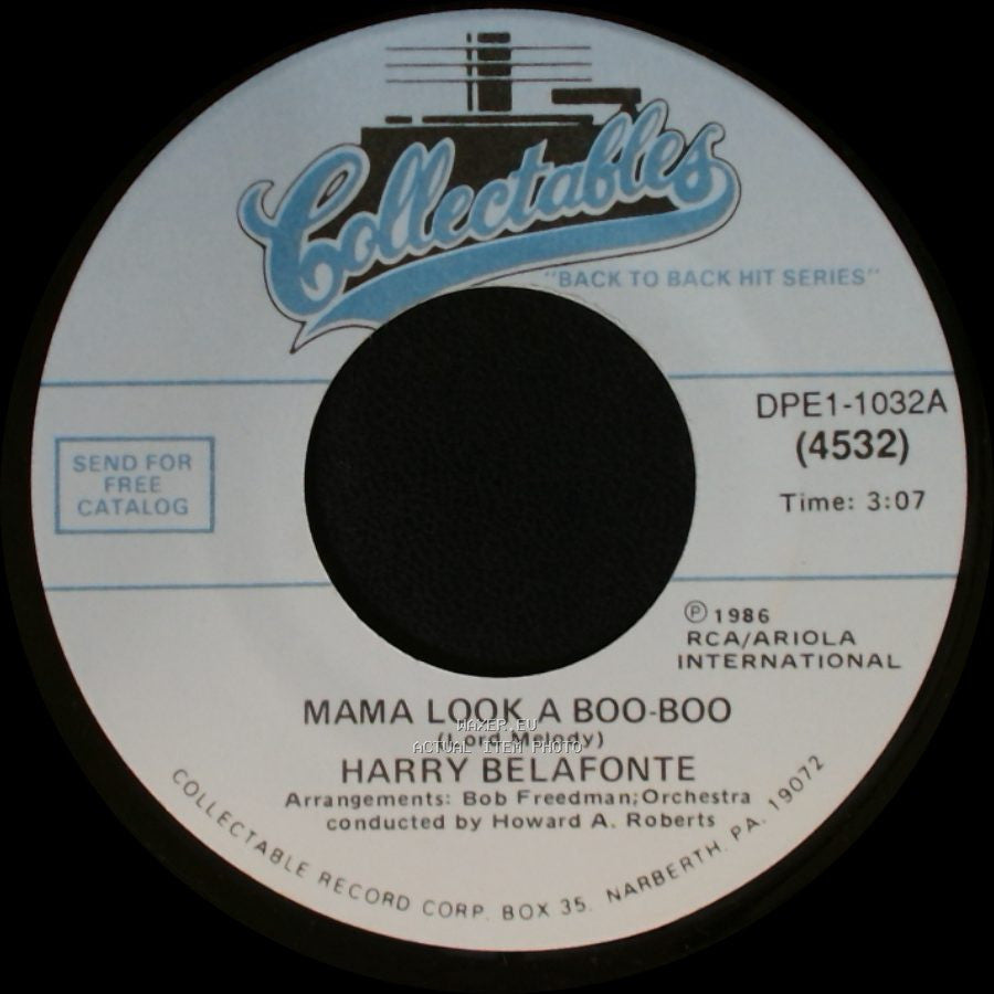 Harry Belafonte - Mama Look A Boo-Boo / Day-O side A