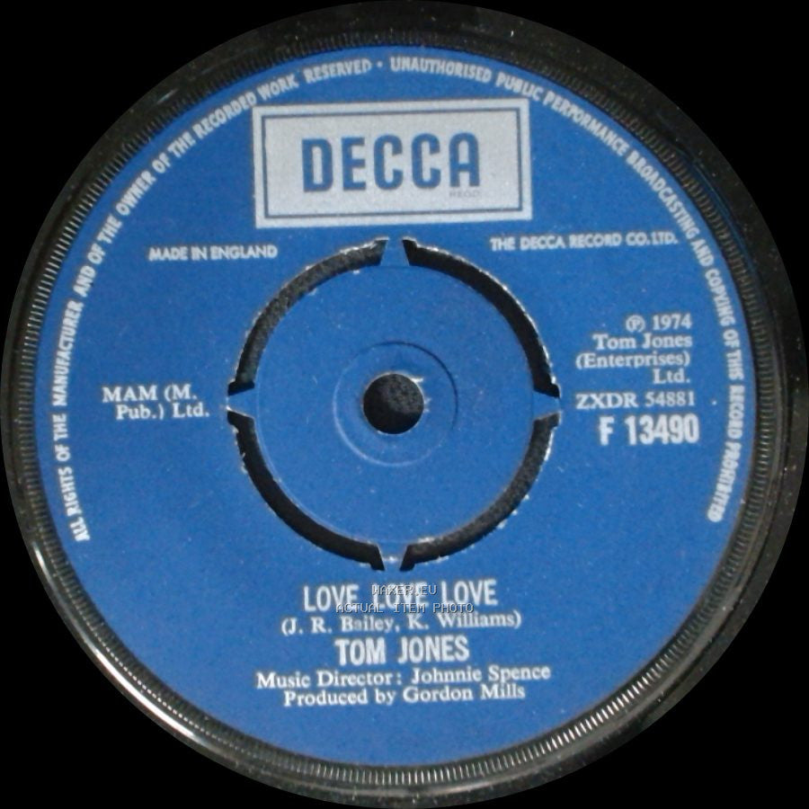 Tom Jones - Love Love Love / La La La (Just Having You Here) side A