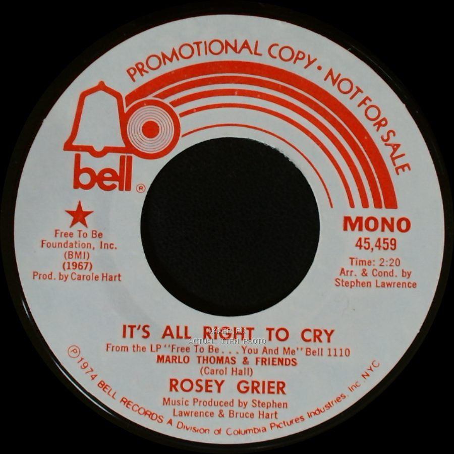 Rosey Grier - It's All Right To Cry / It's All Right To Cry side A