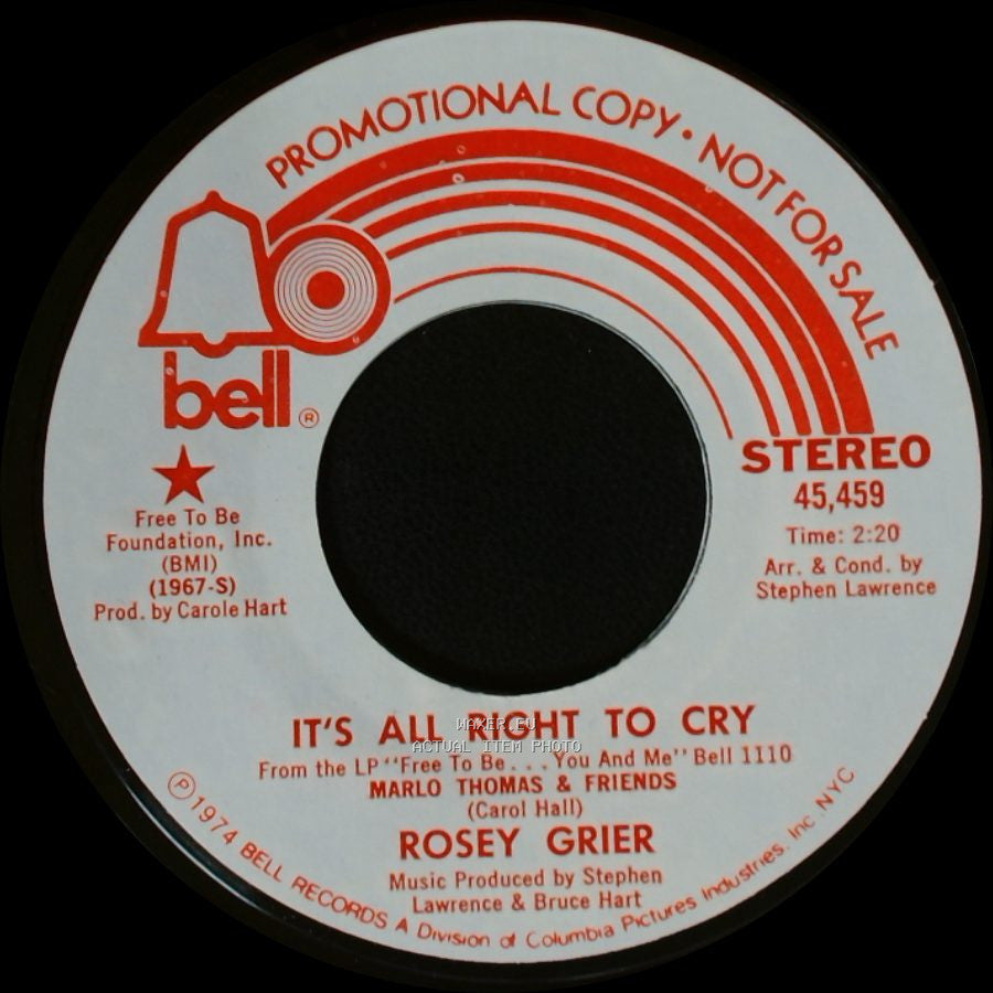 Rosey Grier - It's All Right To Cry / It's All Right To Cry side B