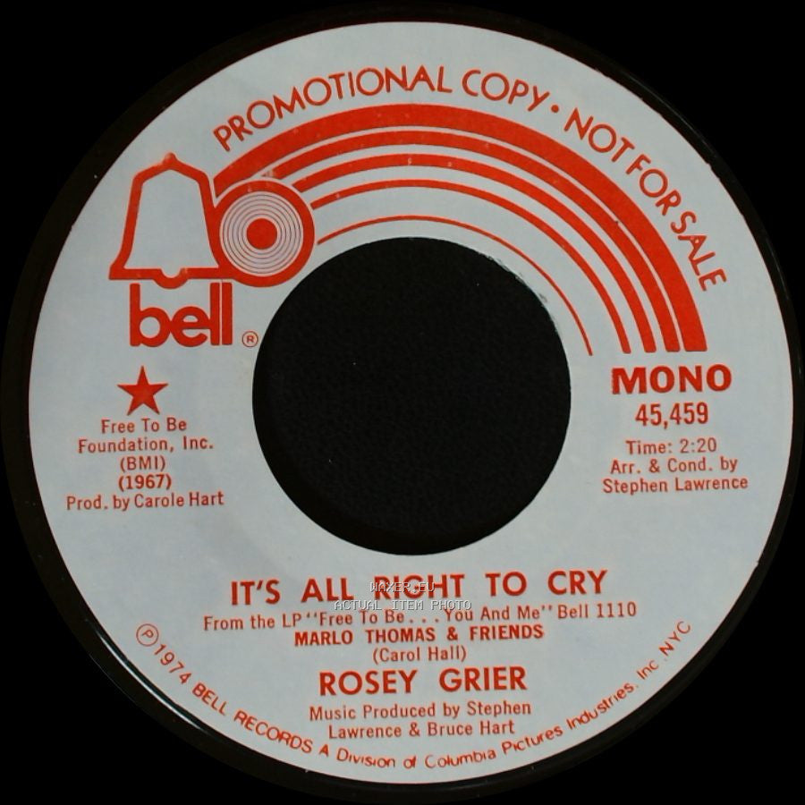 Rosey Grier - It's All Right To Cry / It's All Right To Cry side A