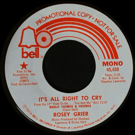 Rosey Grier - It's All Right To Cry / It's All Right To Cry side A