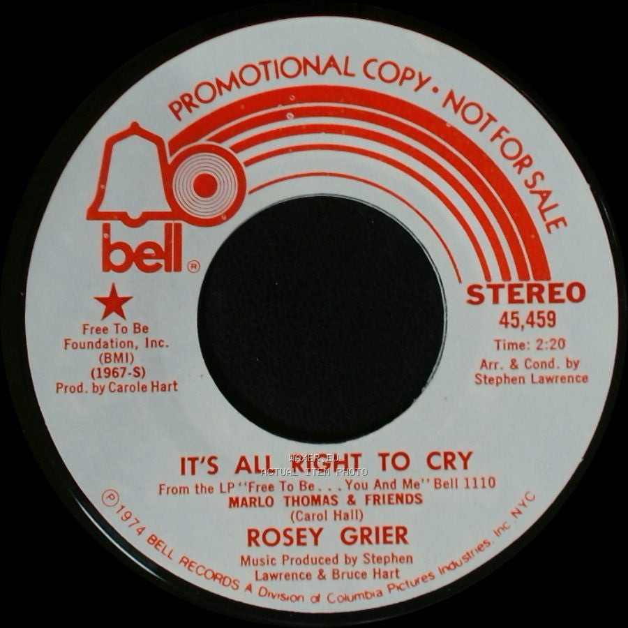 Rosey Grier - It's All Right To Cry / It's All Right To Cry side B