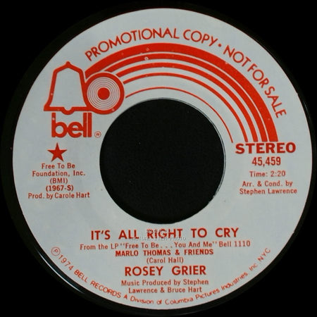 Rosey Grier - It's All Right To Cry / It's All Right To Cry side B
