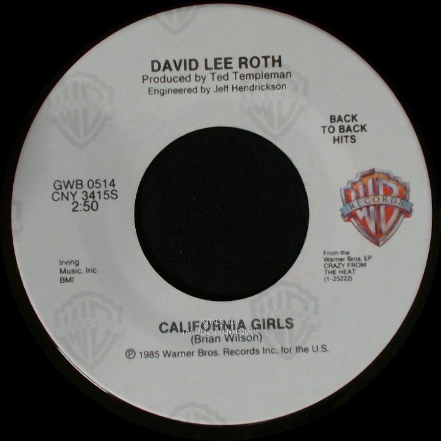 David Lee Roth - California Girls / (Medley) Just A Gigolo / I Ain't Got Nobody side A