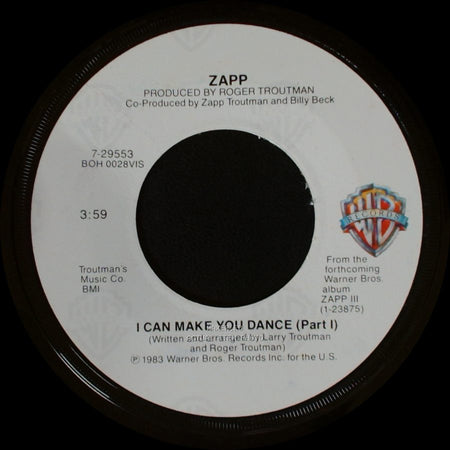 Zapp - I Can Make You Dance (Part Ii) / I Can Make You Dance (Part I) side B
