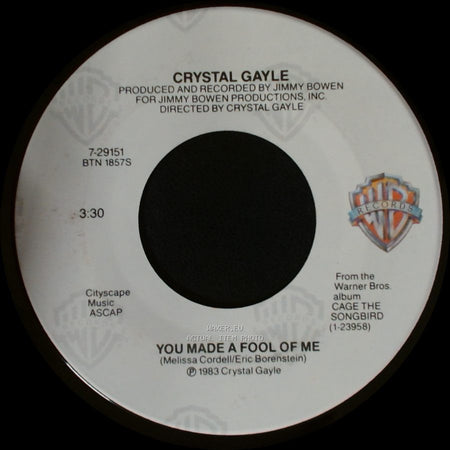 Crystal Gayle - Me Against The Night / You Made A Fool Of Me side B