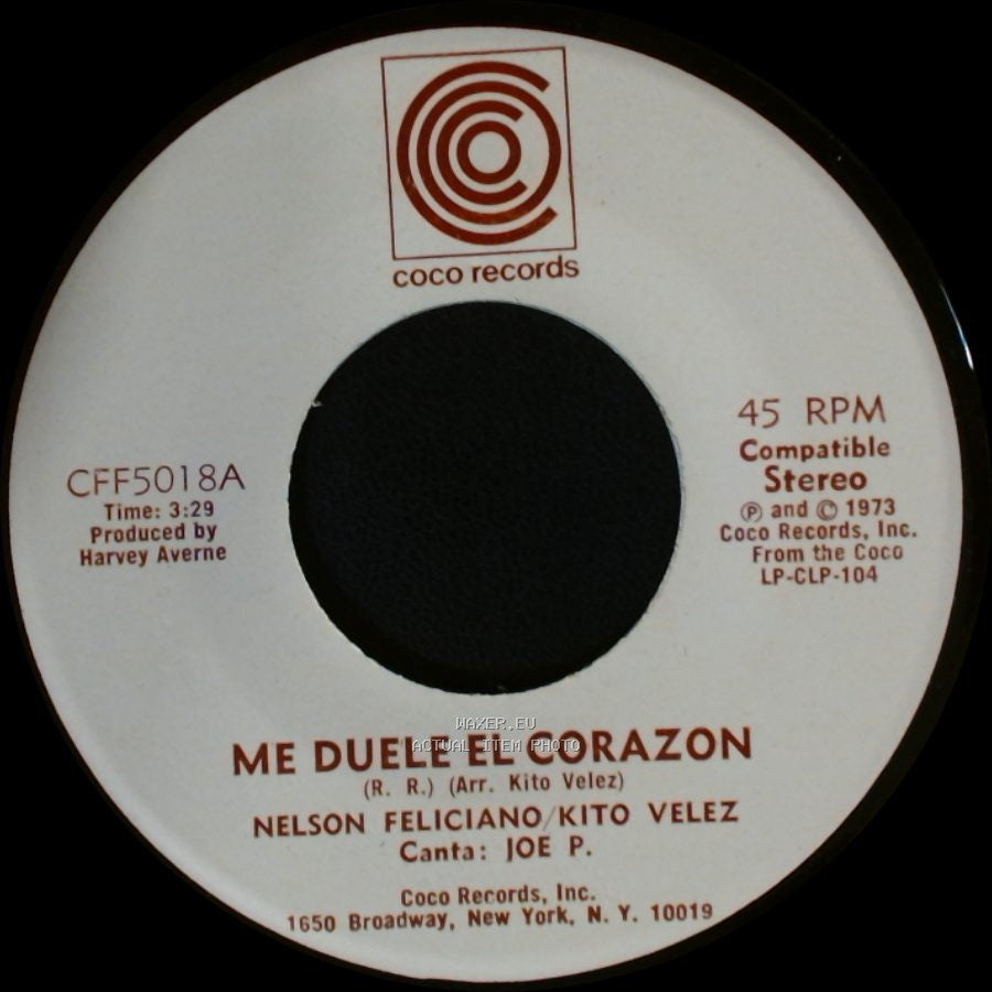 Nelson Feliciano/Kito Velez - Me Duele El Corazon / China side A
