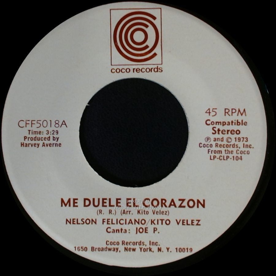 Nelson Feliciano/Kito Velez - Me Duele El Corazon / China side A