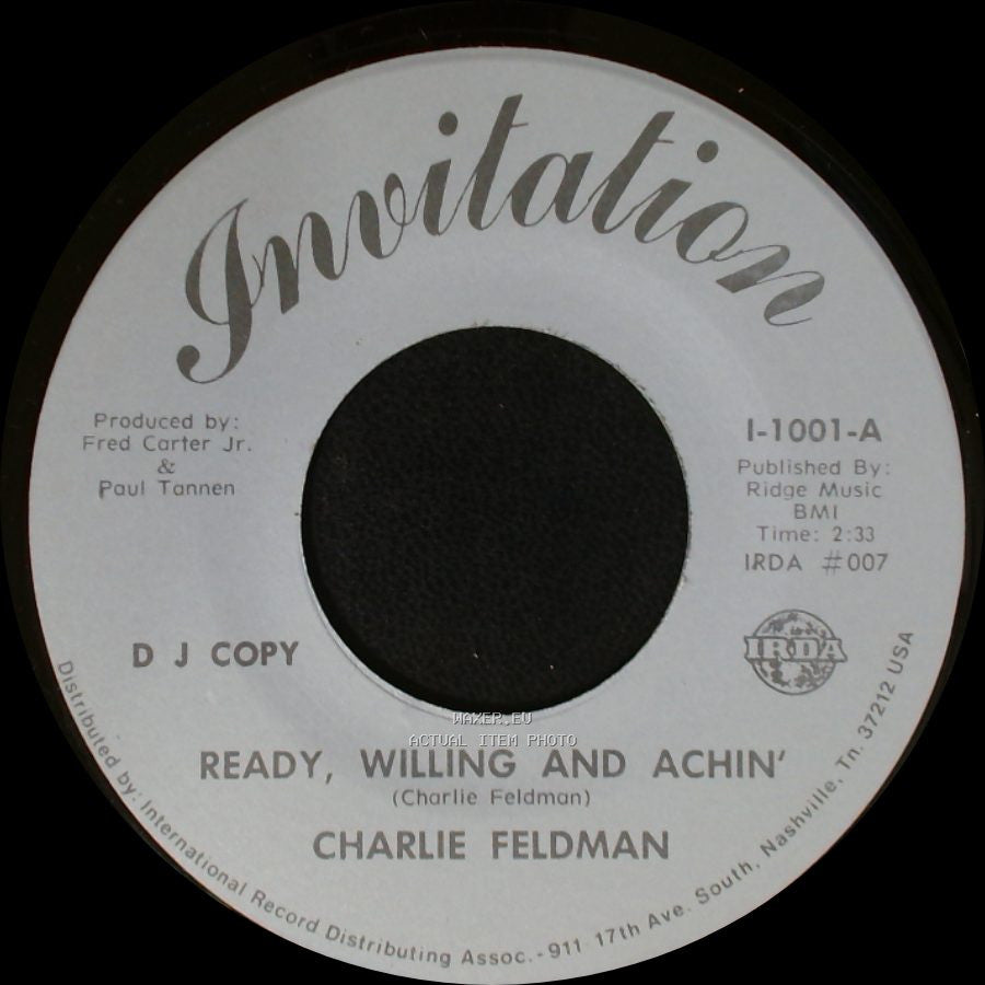 Charlie Feldman - Ready, Willing And Achin' / Ready, Willing And Achin' side B