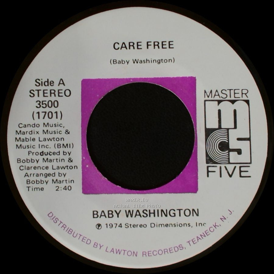Baby Washington - Care Free / Can't Get Over Losing You side A