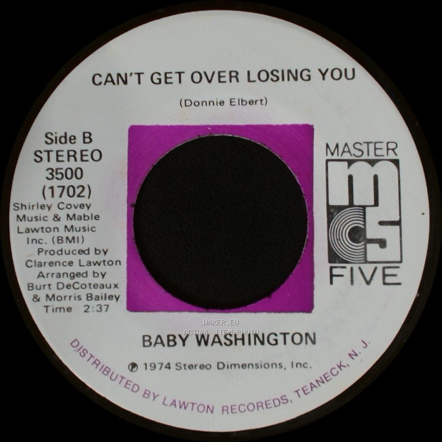 Baby Washington - Care Free / Can't Get Over Losing You side B