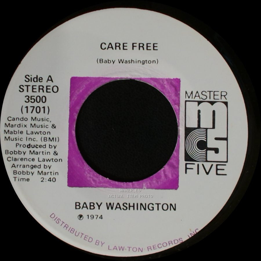 Baby Washington - Care Free / Can't Get Over Losing You side A