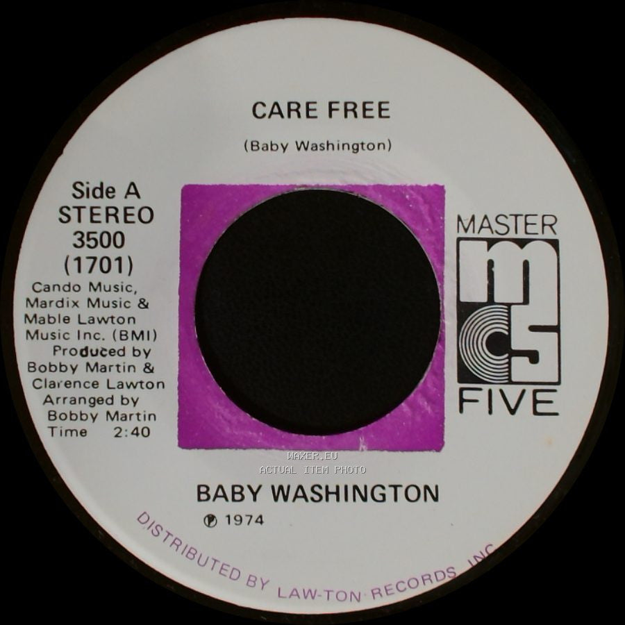 Baby Washington - Care Free / Can't Get Over Losing You side A