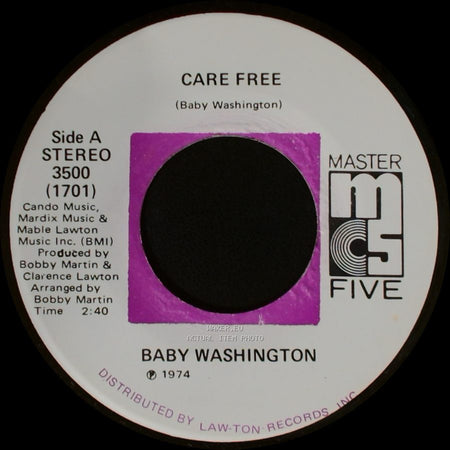 Baby Washington - Care Free / Can't Get Over Losing You side A