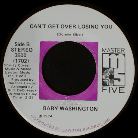 Baby Washington - Care Free / Can't Get Over Losing You side B