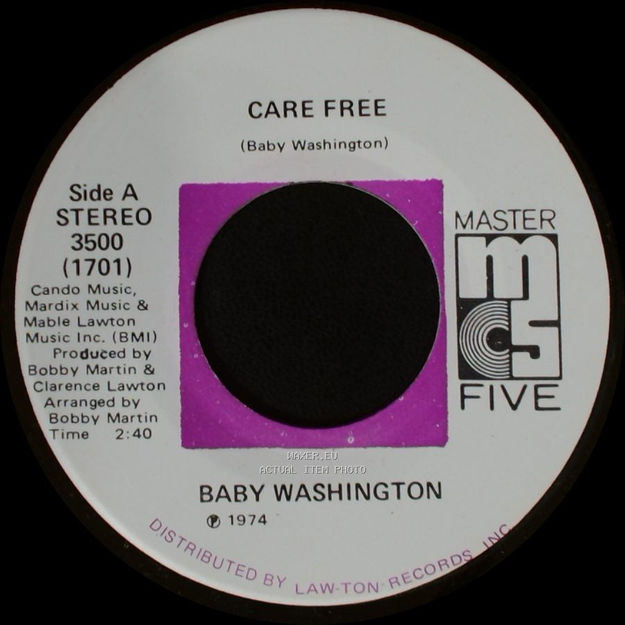 Baby Washington - Care Free / Can't Get Over Losing You side A
