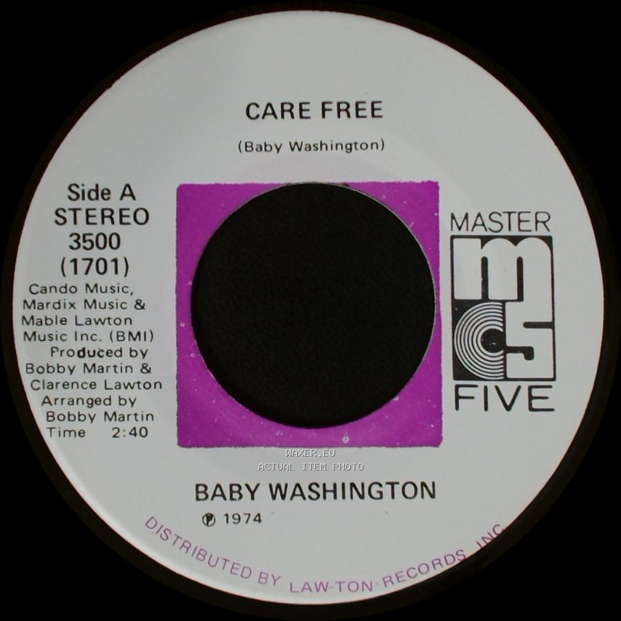 Baby Washington - Care Free / Can't Get Over Losing You side A