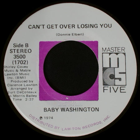 Baby Washington - Care Free / Can't Get Over Losing You side B