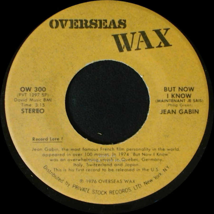 Jean Gabin - But Now I Know / Maintenant Je Sais (But Now I Know) side A
